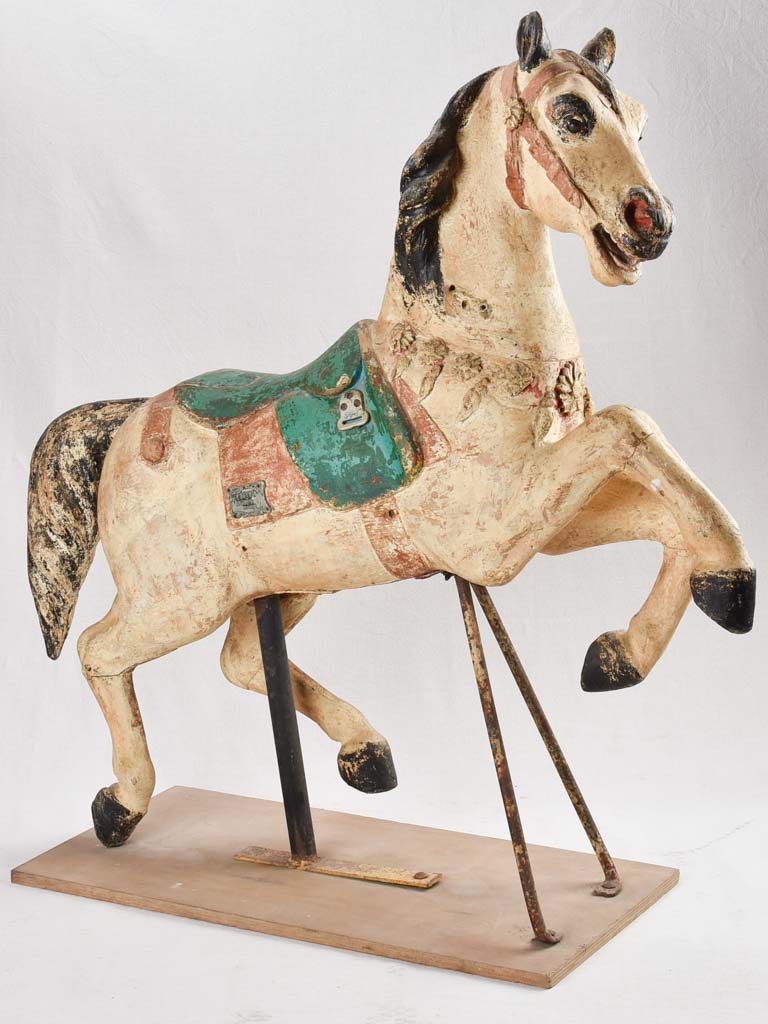 Salvaged antique horse from a carousel - Bayol, Angers France