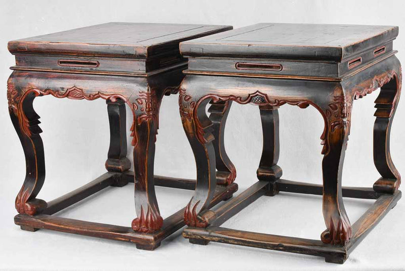 Japanese 19th-century black side tables