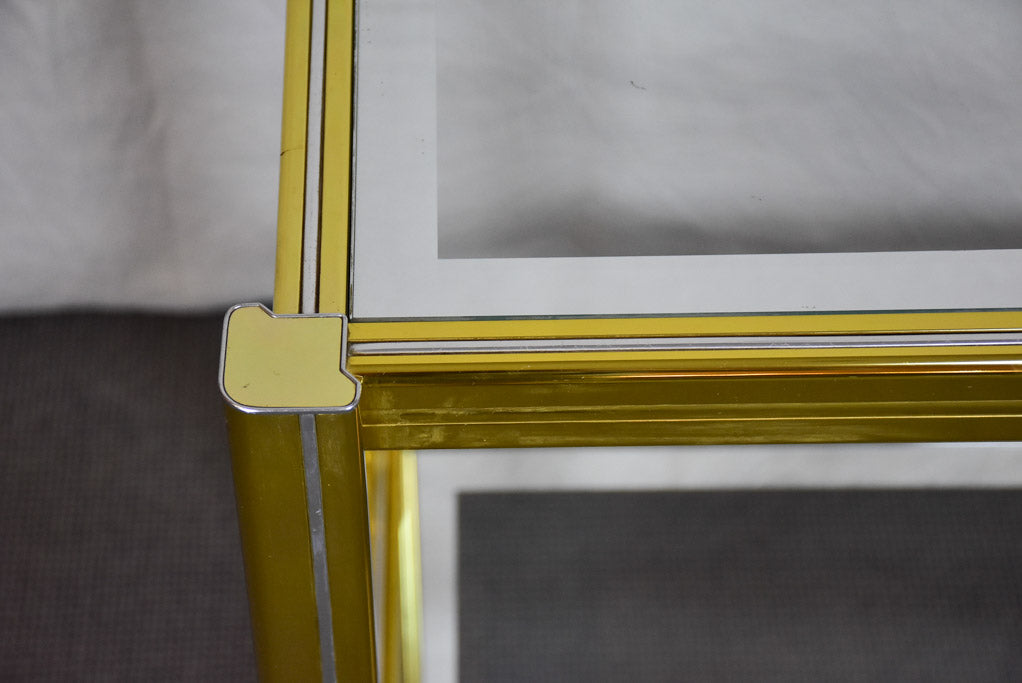 Tall mid century side console table on wheels