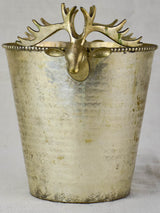 Mid century French ice bucket with moose head handles