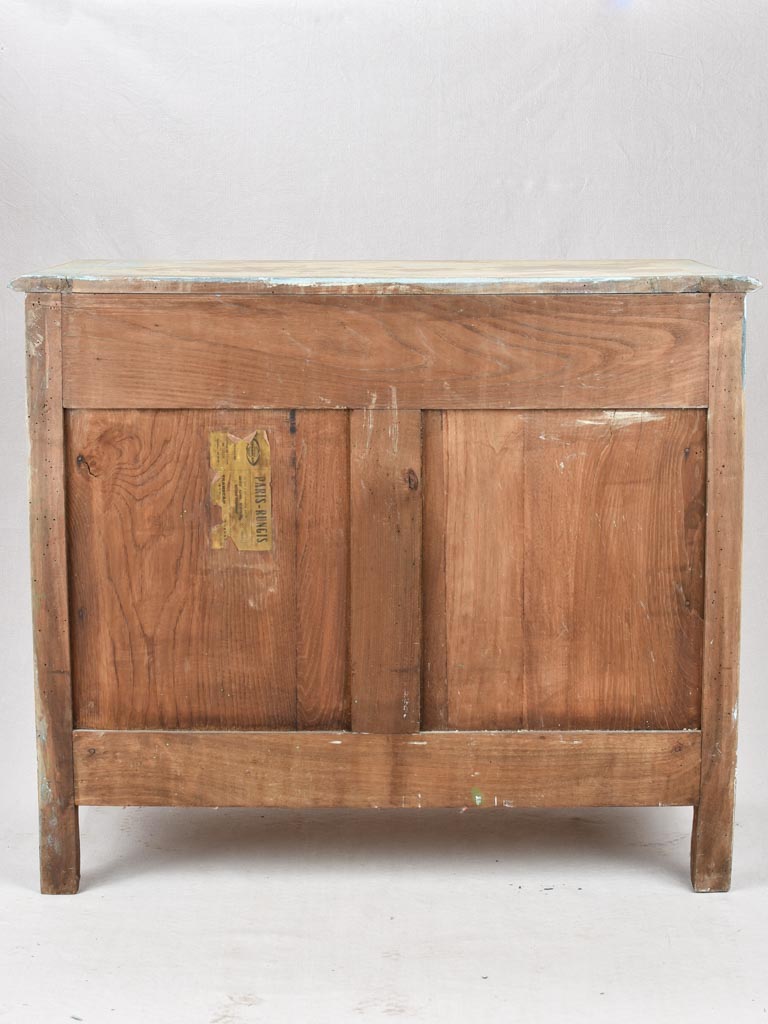 Early 20th century 3 drawer commode with distressed blue patina 37½"