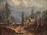 Vintage gilt-framed small landscape painting