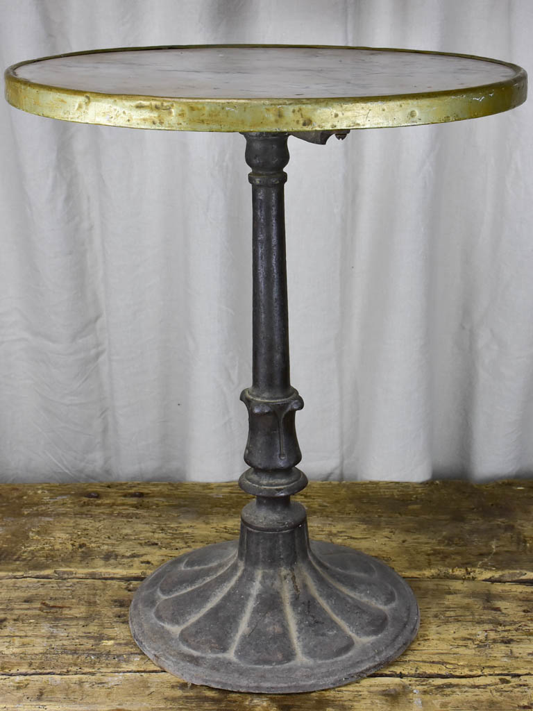 19th Century French marble and cast iron bistro table - round