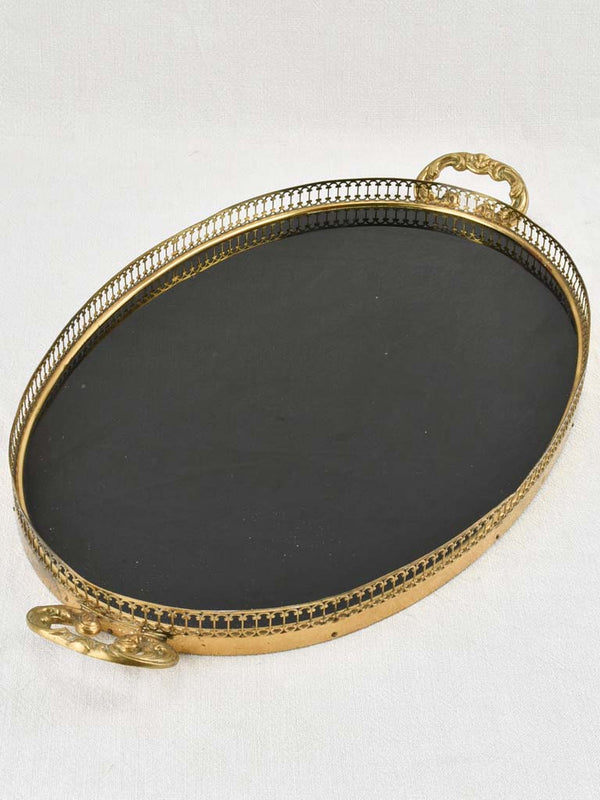 Vintage brass stylish ottoman serving platter