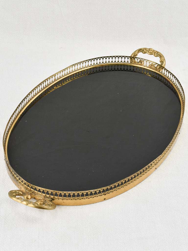 Vintage brass stylish ottoman serving platter
