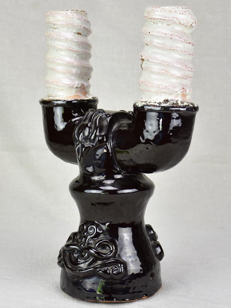 Mid century ceramic lamp base - signed Austury (Vallauris) 14½"