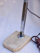 Adjustable 1930's reading lamp - travertine and chrome