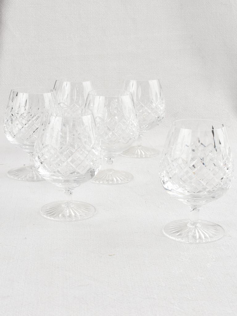 Set of 6 vintage crystal cognac glasses 5½"