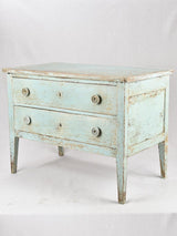 19th century two drawer commode with blue patina