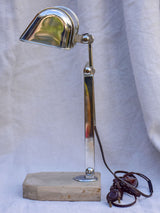 Adjustable 1930's reading lamp - travertine and chrome