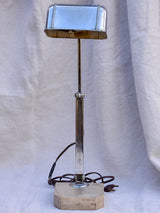 Adjustable 1930's reading lamp - travertine and chrome