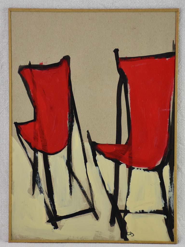 Chiliennes red and beige - Caroline Beauzon 15" x 10¾"
