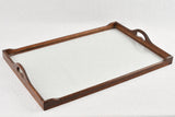 Antique French platter - glass and rosewood 24"