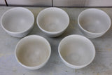 Five antique French Pillivuyt breakfast bowls - white