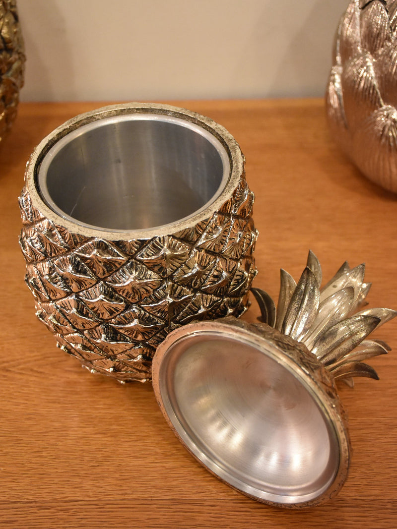 Silver Italian pineapple ice bucket by Mauro Manetti