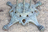 Antique Parisian garden table with three chairs - green