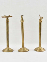 3 jewelry display stands - brass 1900s - 12¼"