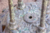 Antique Parisian garden table with three chairs - green