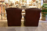 Pair of 1950’s leather wingback armchairs