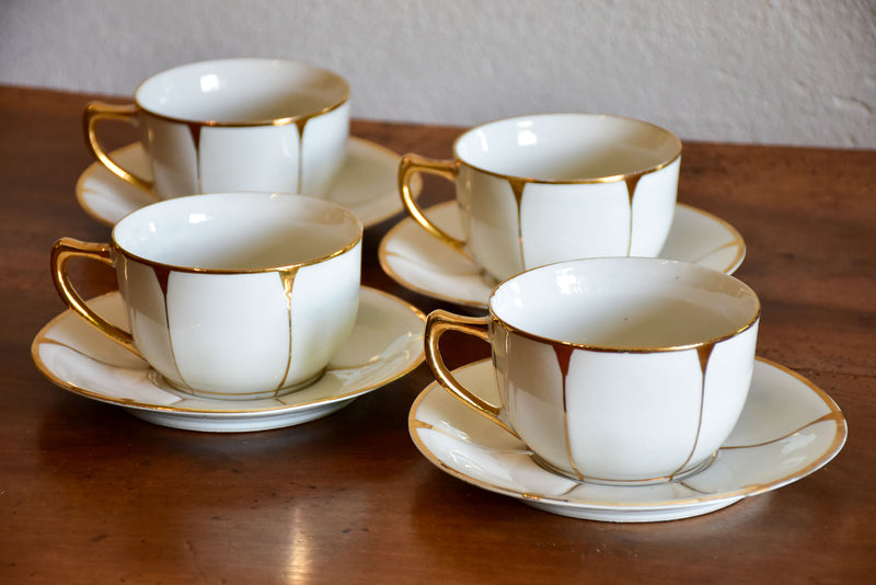 Napoleon III Porcelain of Paris breakfast teacups x 4