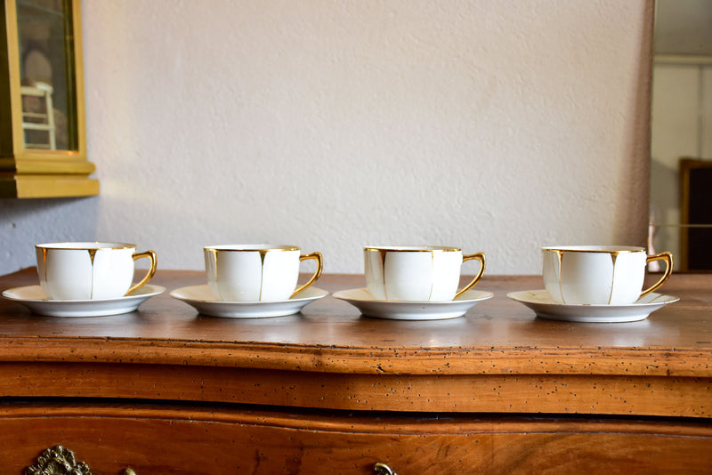 Napoleon III Porcelain of Paris breakfast teacups x 4