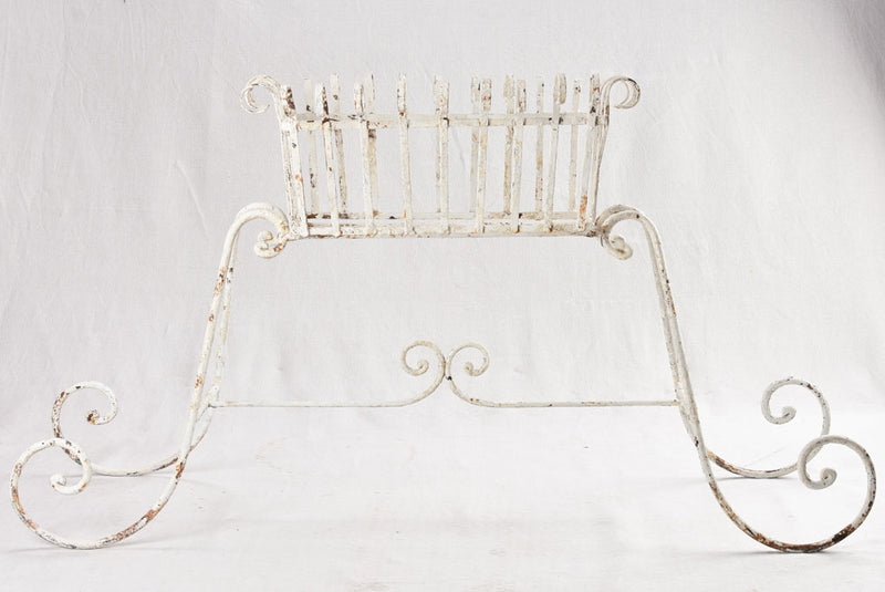 Pair of plant stands - wrought iron with white patina 48½"