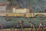 Antique French painting of Lyon 29¼" x 23¾"