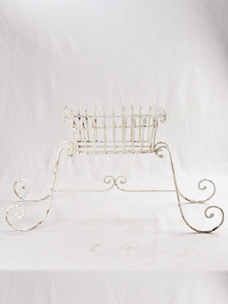 Pair of plant stands - wrought iron with white patina 48½"