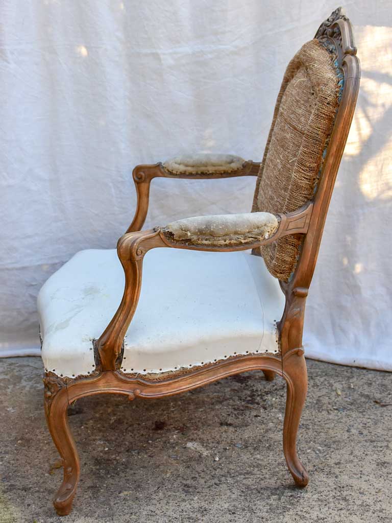 Pair of large Louis XV French armchairs - late 19th Century