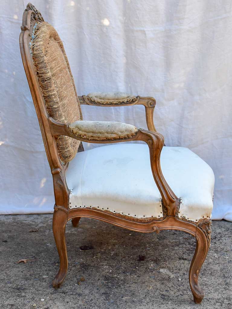 Pair of large Louis XV French armchairs - late 19th Century