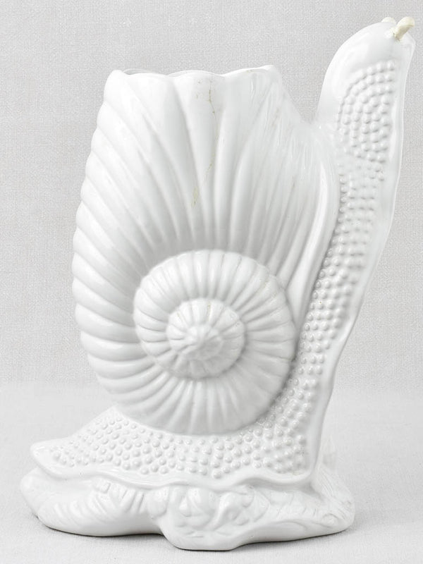 Vintage snail vase - white 18"