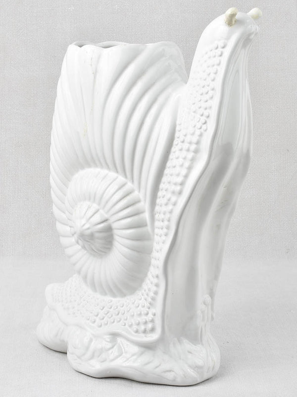 Vintage snail vase - white 18"