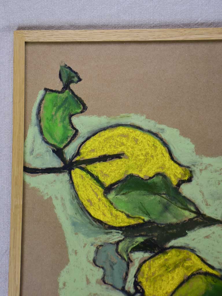 Lemons still life - Caroline Beauzon - pastel on craft paper 24½" x 34¼"
