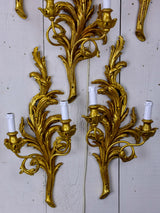 Set of five giltwood wall sconces