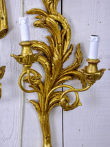 Set of five giltwood wall sconces