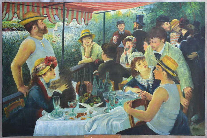 Mid century painting - study of Luncheon of the Boating Party, Renoir 59 x 39""