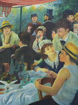 Mid century painting - study of Luncheon of the Boating Party, Renoir 59 x 39""