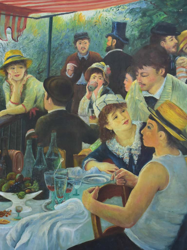 Mid century painting - study of Luncheon of the Boating Party, Renoir 59 x 39""