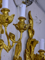 Set of five giltwood wall sconces