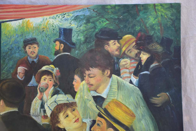 Mid century painting - study of Luncheon of the Boating Party, Renoir 59 x 39""