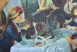 Mid century painting - study of Luncheon of the Boating Party, Renoir 59 x 39""
