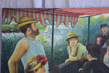 Mid century painting - study of Luncheon of the Boating Party, Renoir 59 x 39""