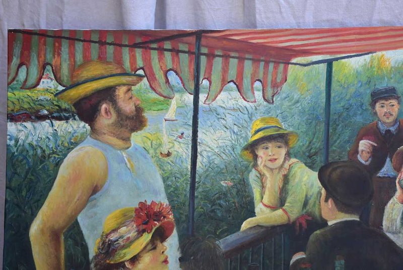 Mid century painting - study of Luncheon of the Boating Party, Renoir 59 x 39""