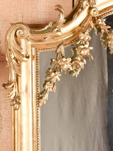 Large Napoleon III mirror with floral crest & garlands 74¾" x 45¼"