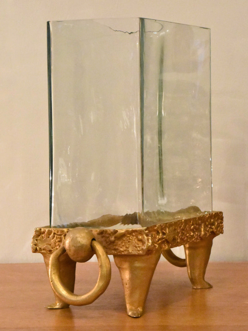 Gilded bronze vase by Pierre Casanove for Fondica - 1999