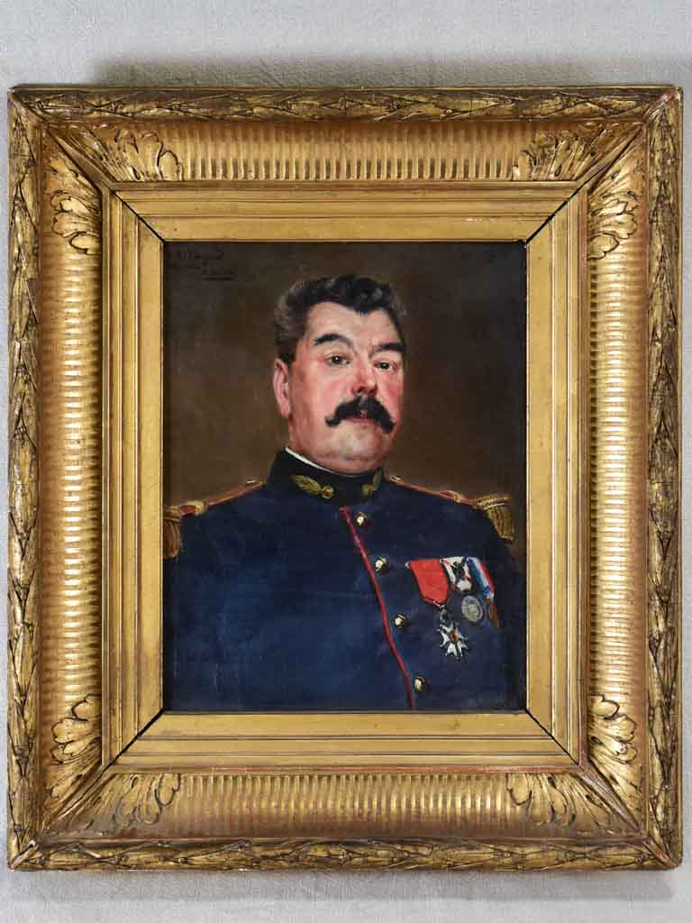 Military portrait "campagne du mexique" by Jean-Paul Marie Saïn (1853-1908) - oil on canvas 19" x 21¾"