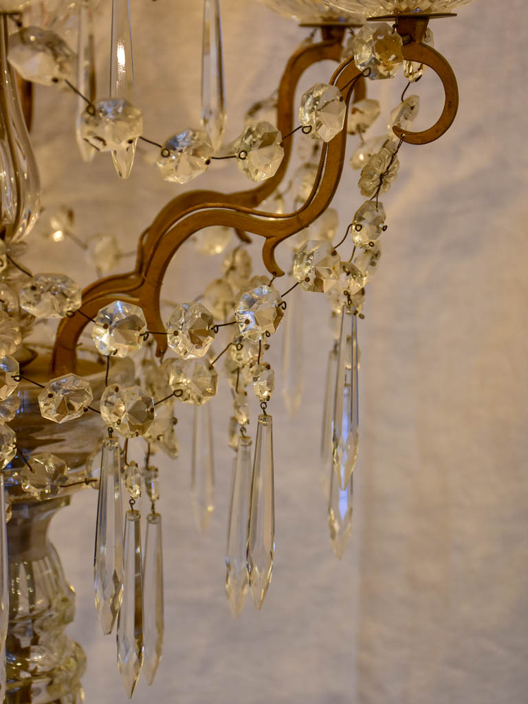 Late 19th Century crystal and bronze floor lamp 72¾"