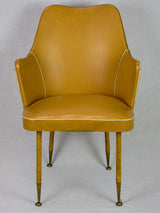 1940's Italian desk armchair with mustard upholstery
