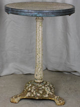Antique French bistro table with cast iron base