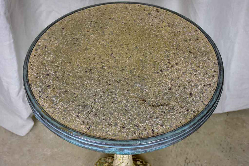 Antique French bistro table with cast iron base